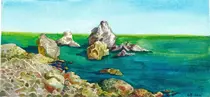 Камни море и песок