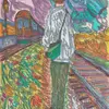 -A ticket for the fast going train in a wild plain